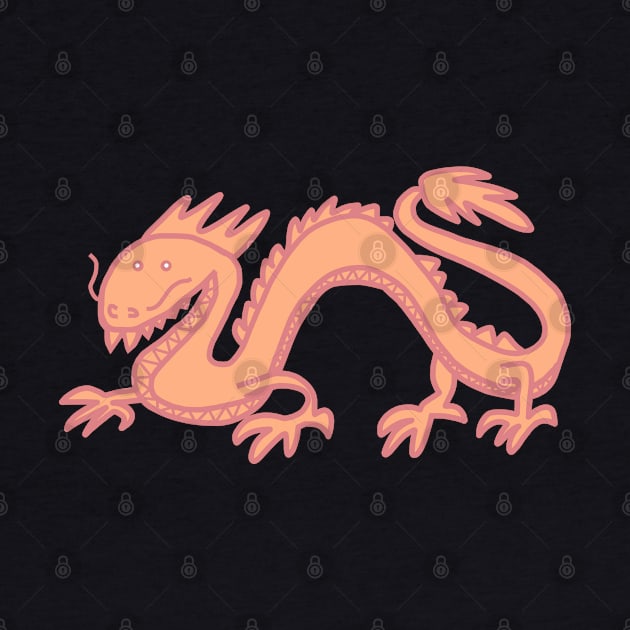 Dragon in Peach Fuzz Pantone Color of the Year 2024 by ellenhenryart